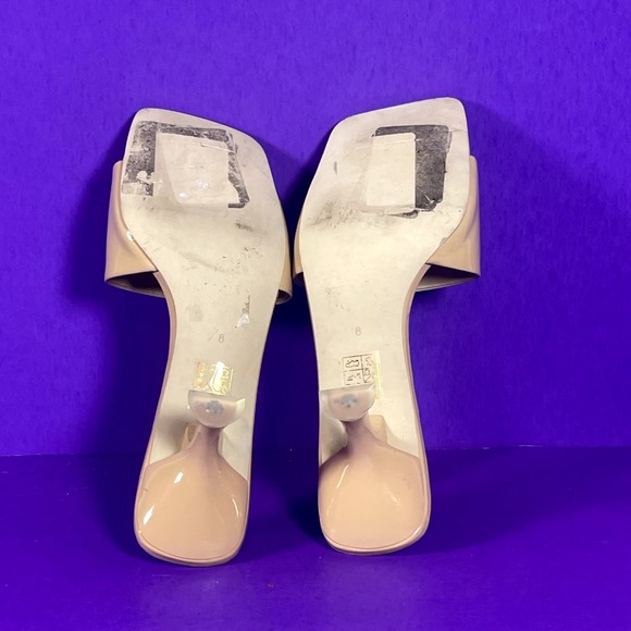 Jeffrey Campbell Beige Patent Mules - Picture 6 of 8
